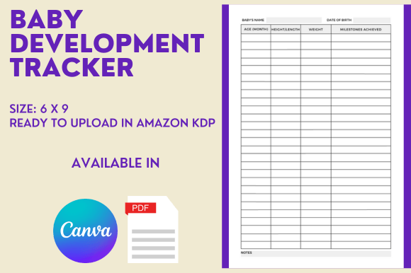 Baby Development Tracker - KDP Interior: A Smart Investment for Your Low-Content Business