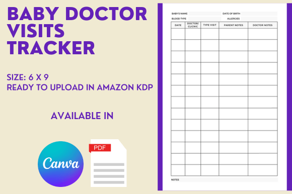 Baby Doctor Visits Tracker KDP Interior