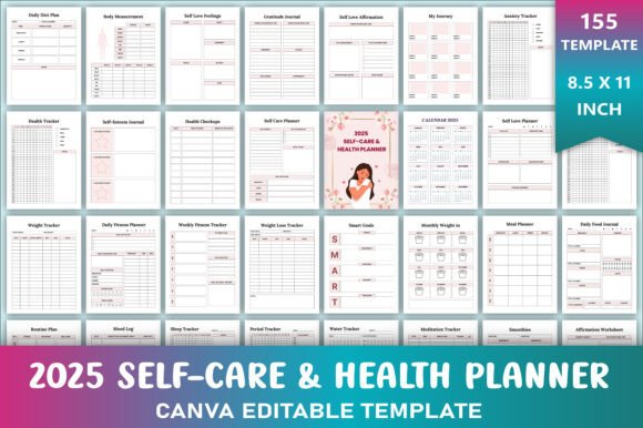Editable 2025 Self-Care Health Planner