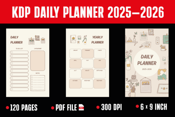 Kdp Daily Planner 2025-2026 Notebook: A Practical Tool for Organization and Reflection
