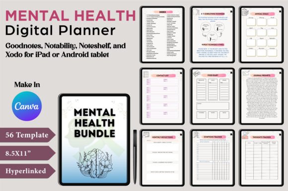Mental Health Digital Planner Bundle
